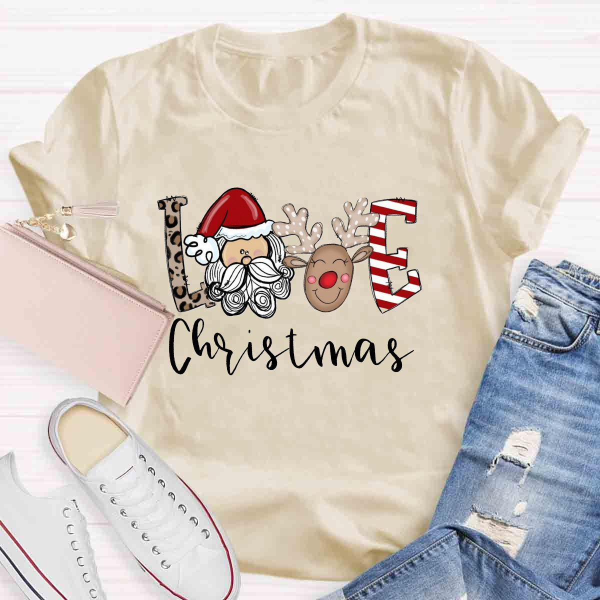 Love Christmas Santa Claus Teacher T-Shirt