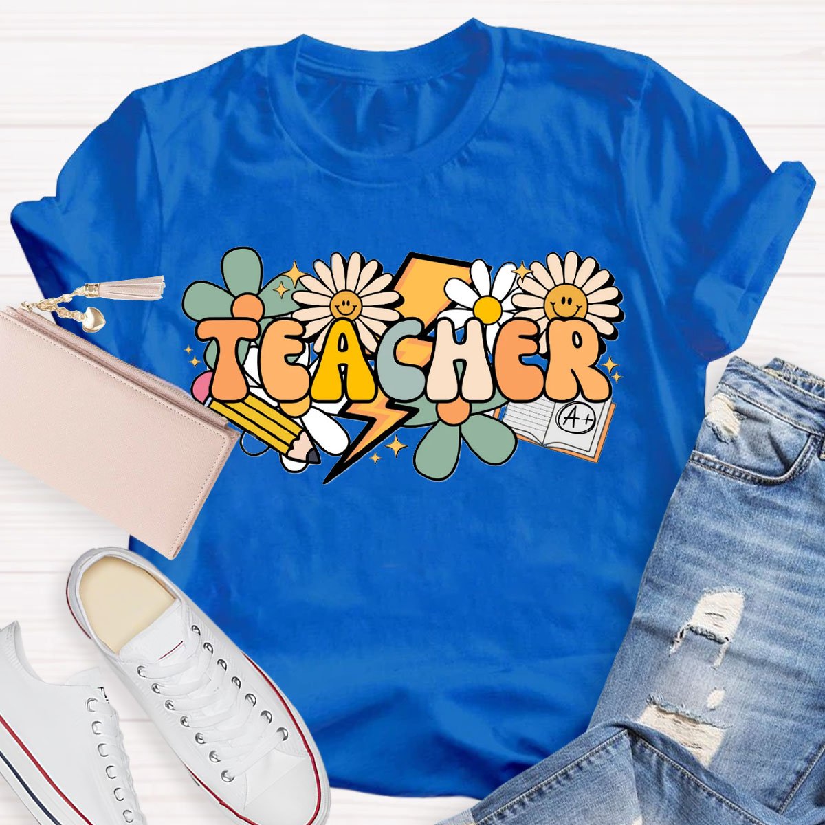 Teacher Sunflowers And Pencil  T-Shirt