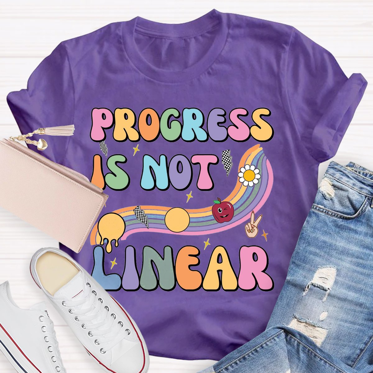 Progress Is Not Linear Teacher T-Shirt