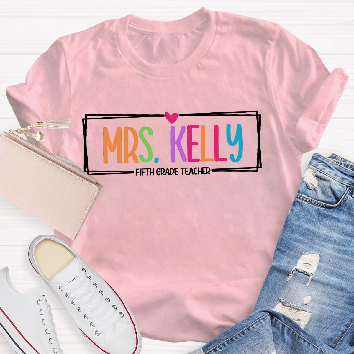 Personalized Grade And Teachers Name Back To School T-Shirt