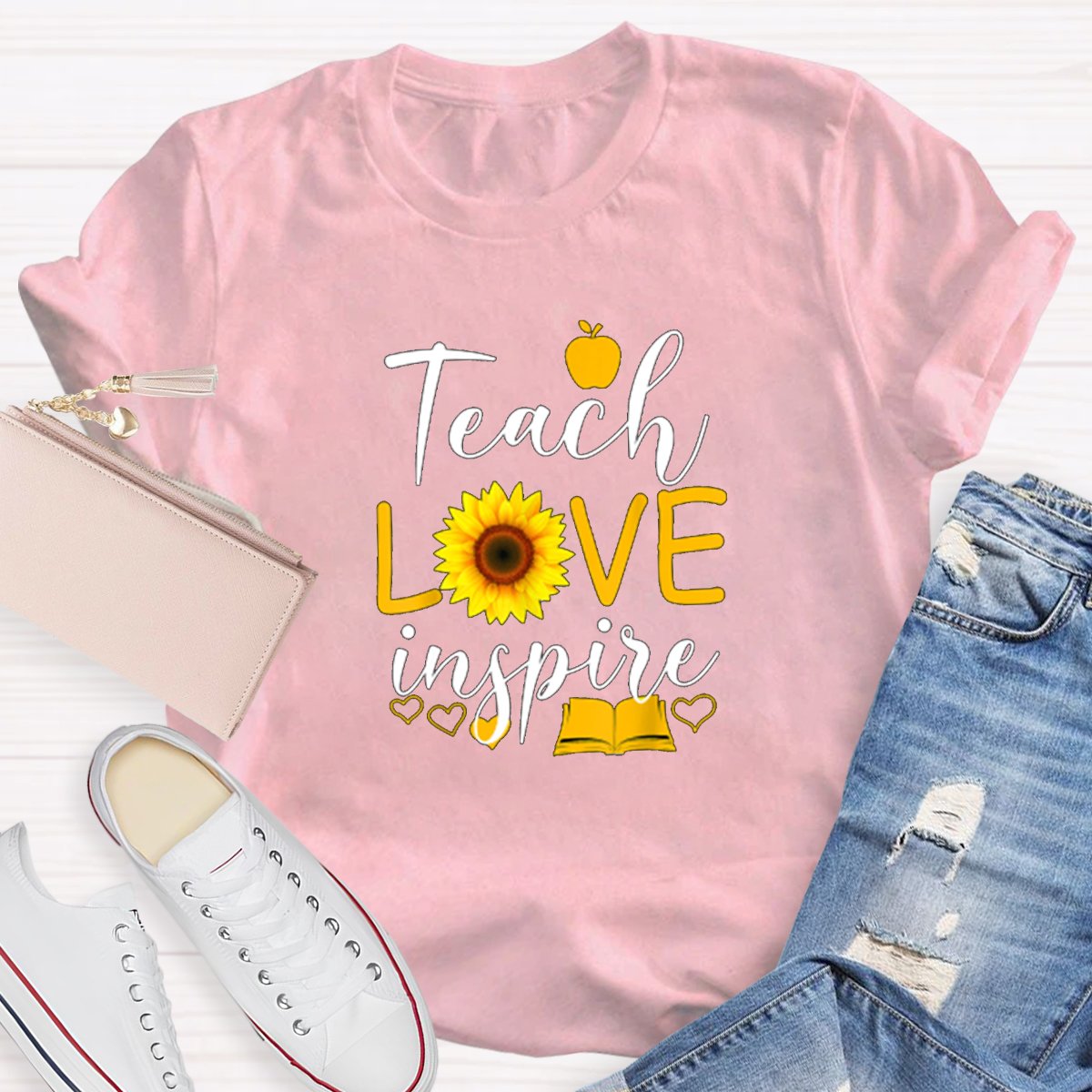 Teach Love Inspire Graphic Teacher's Shirt