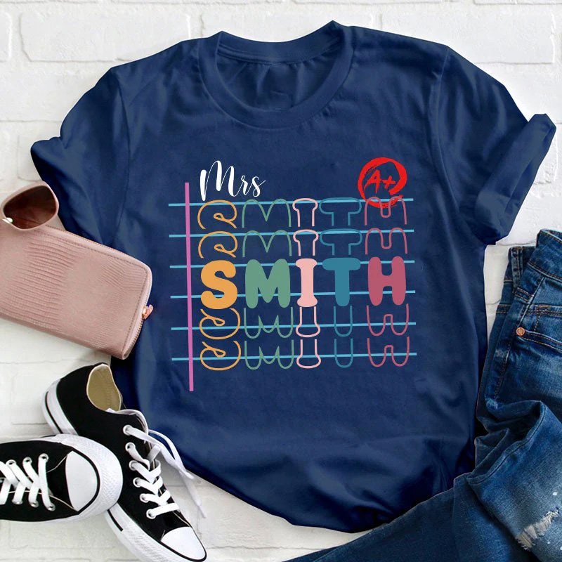 Personalized Teacher Name Colorful T-Shirt