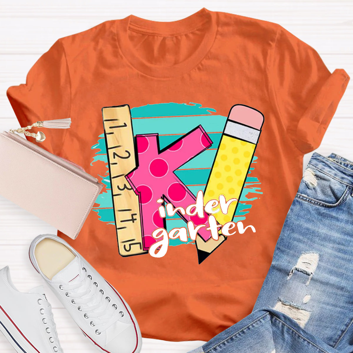 Personalized Grade Ruler Pencil Teacher T-Shirt