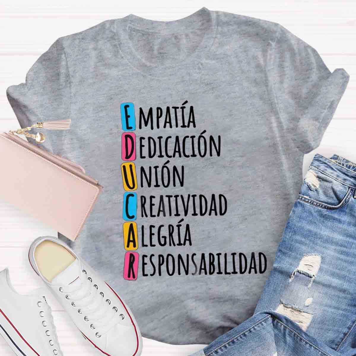 Educar Spanish Teacher Quote Spanish Teacher T-Shirt