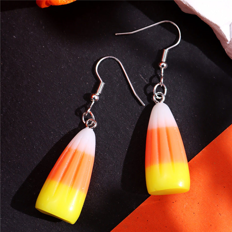 3D Candy Corn Pendant Earrings