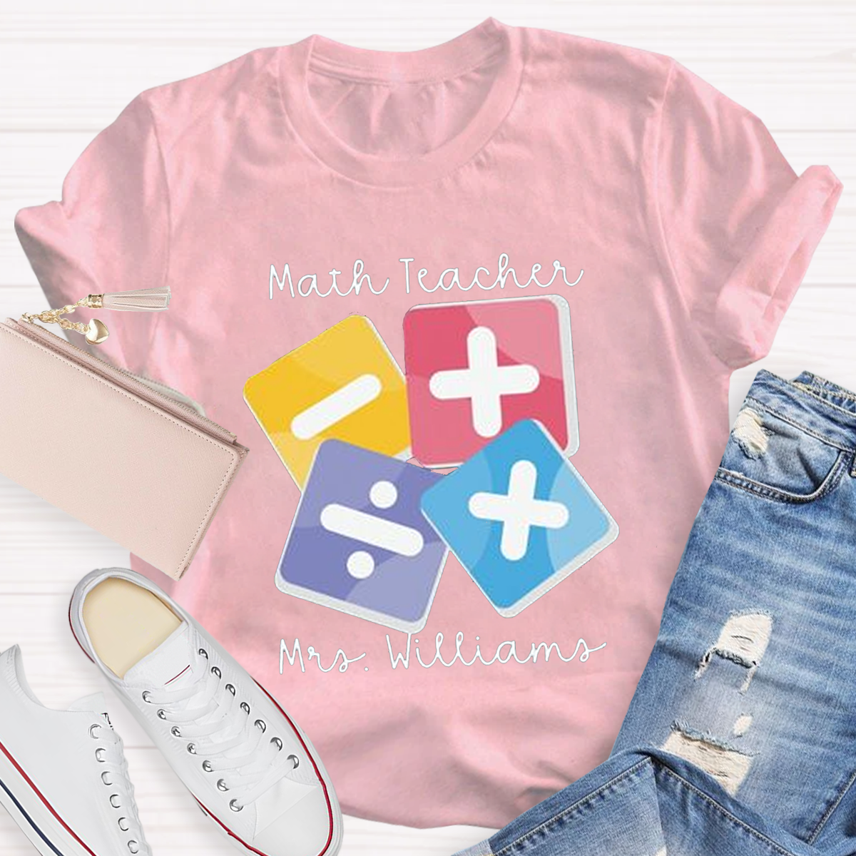 Personalized Name Funny Math Teachers T-Shirt