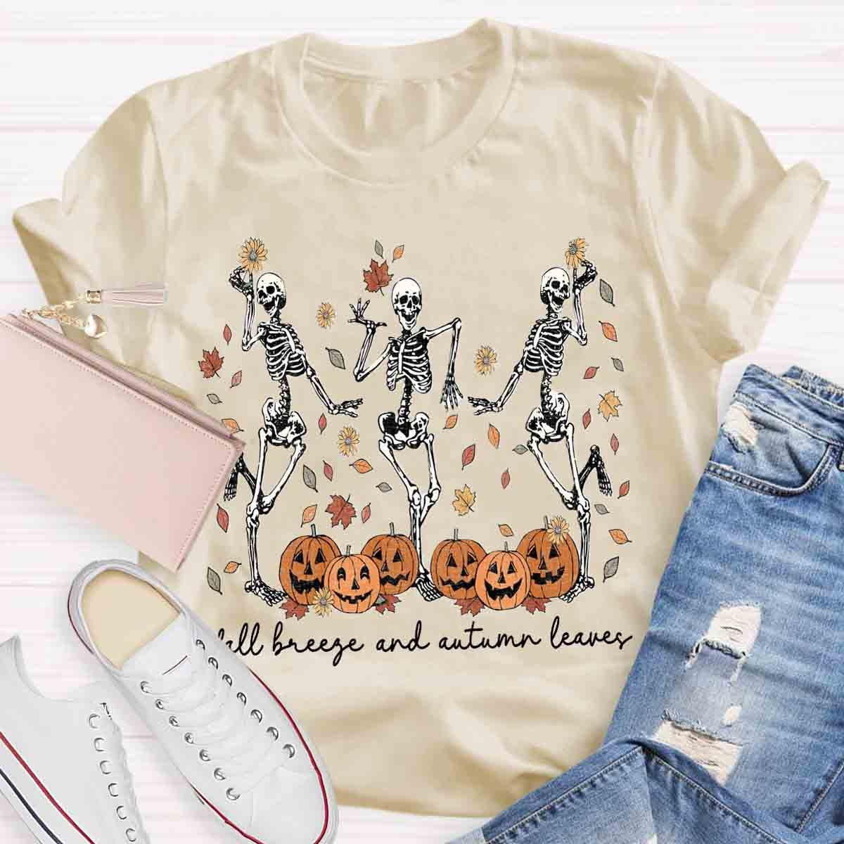 Halloween Dancing Skeletons Spooky Fall Shirt