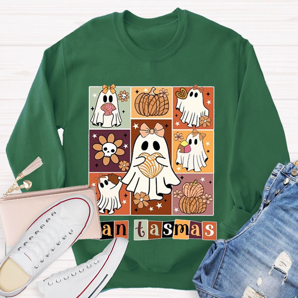 Funny Pantasmas Halloween Teacher Sweatshirt