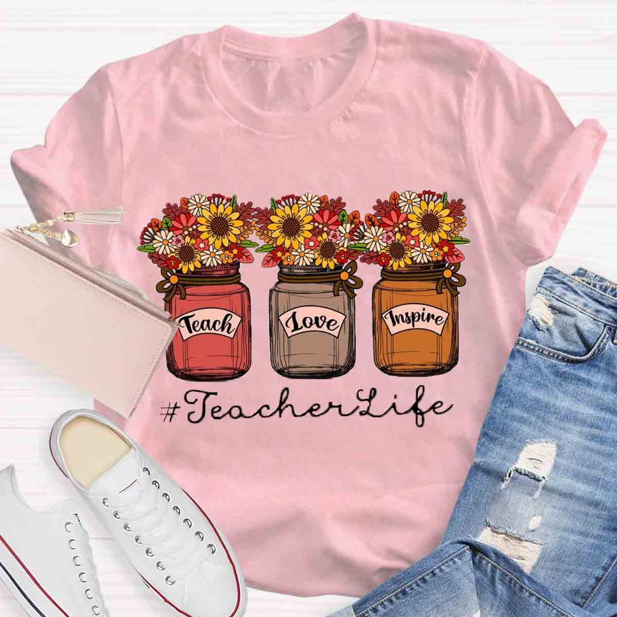 Teacher Life Flower Shirt