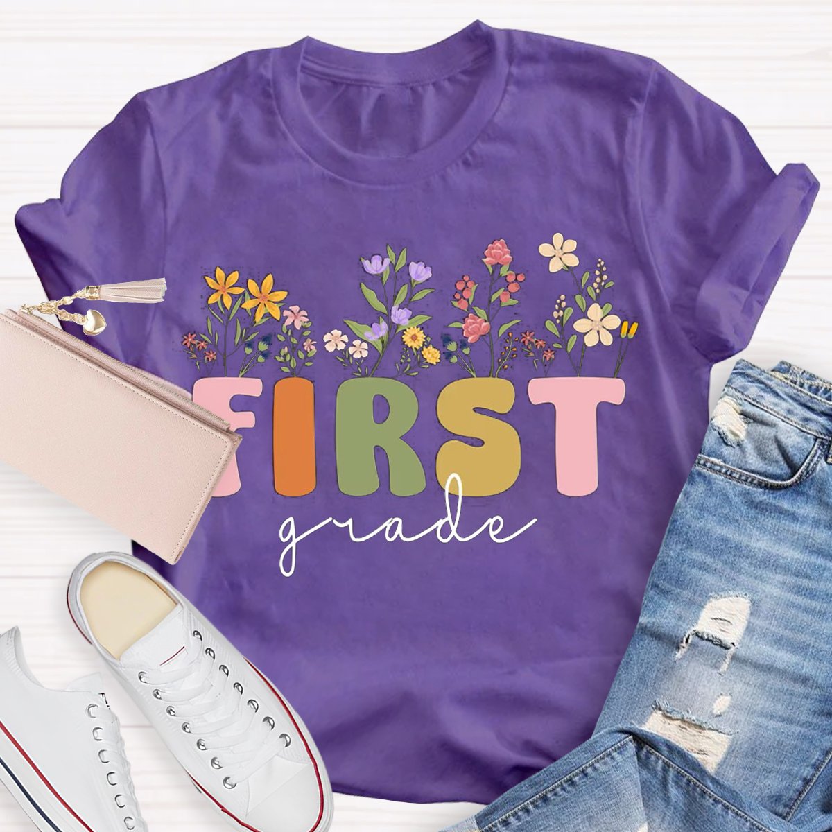 Personalized Grade Wild Flowers T-shirt