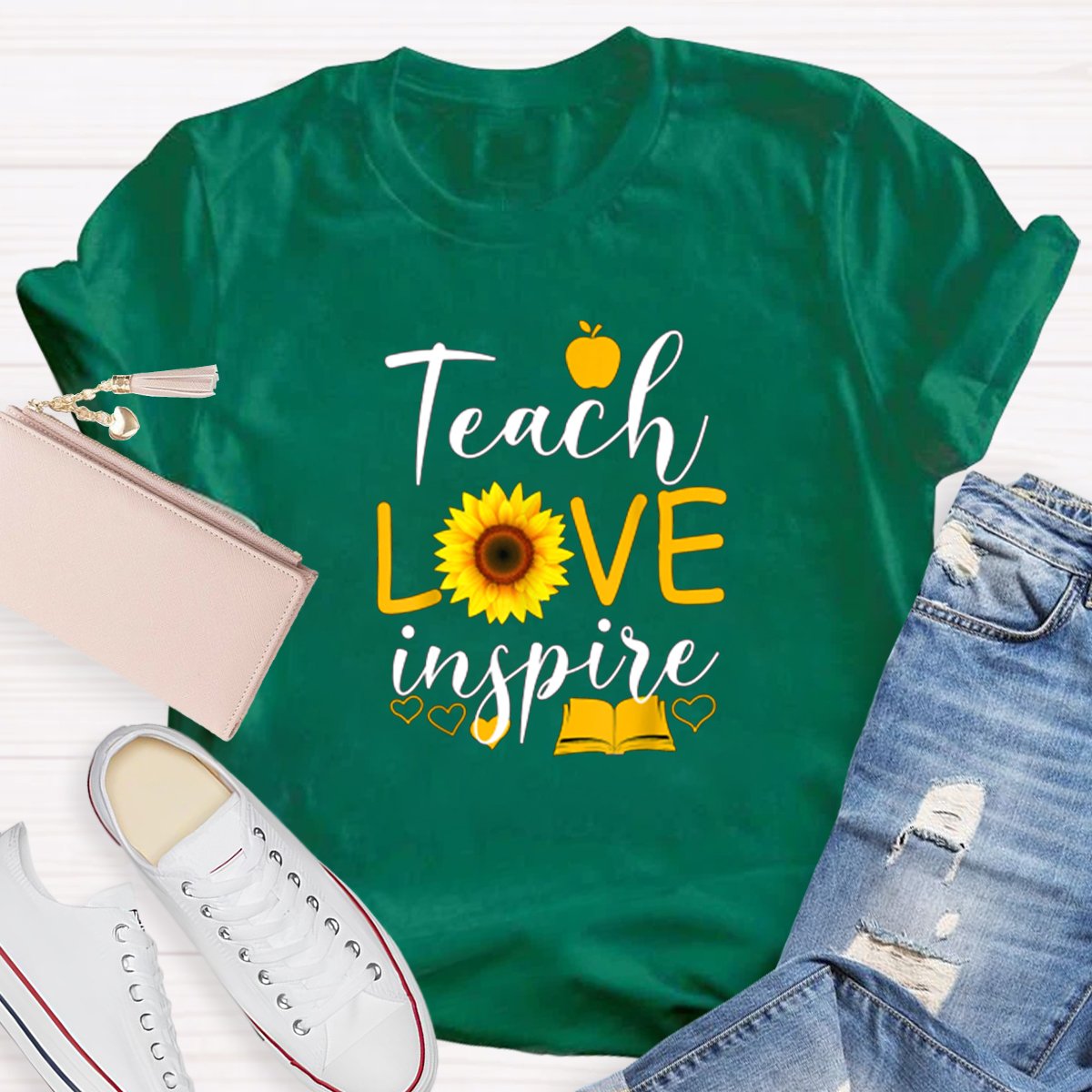 Teach Love Inspire Graphic Teacher's Shirt