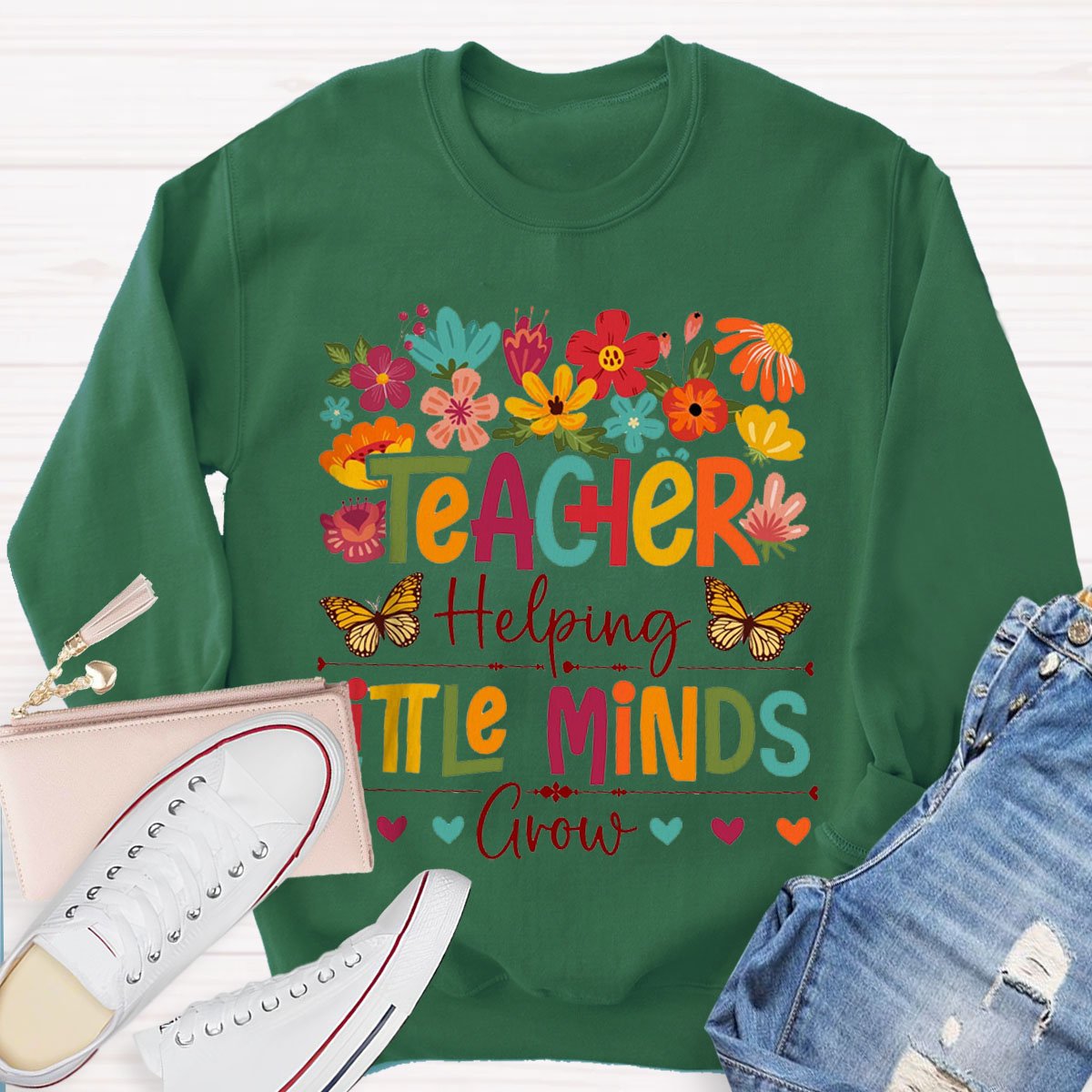 Helping Little Minds Grow Floral Sweatshirt