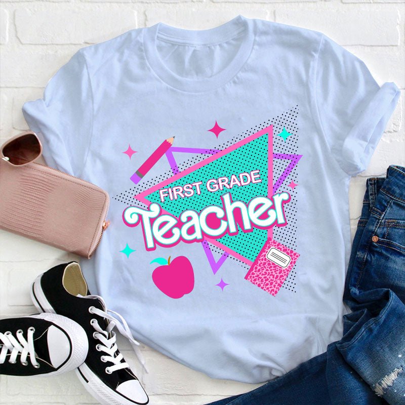 Personalized Grade Shining Triangle Teacher T-Shirt