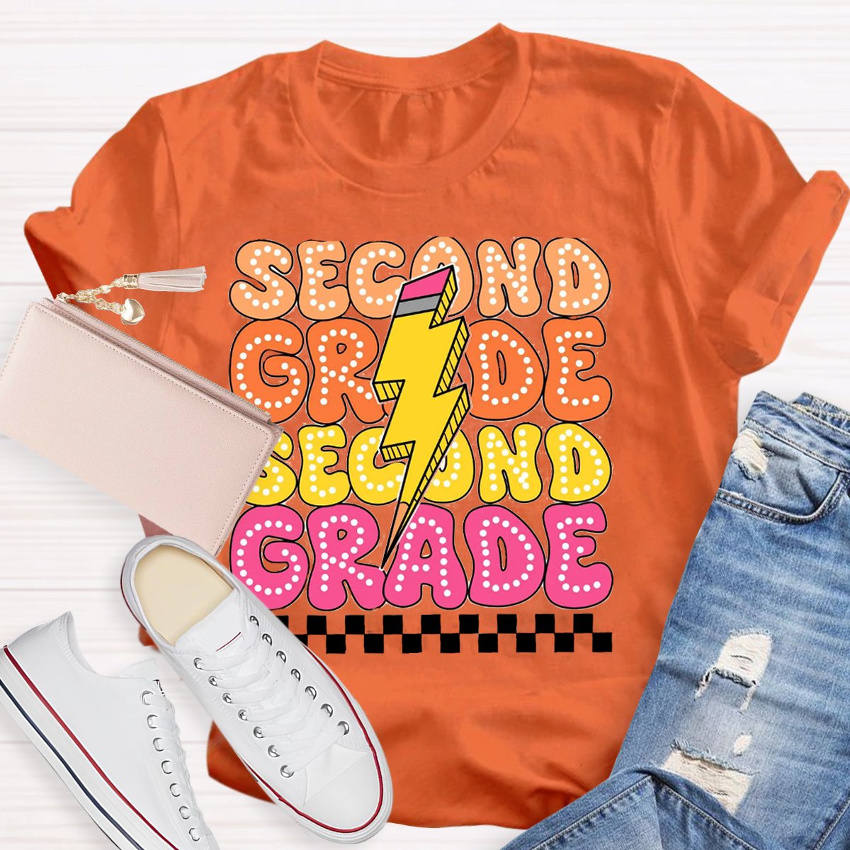 Personalized Grade Hello Second Grade Chockablock Shirt