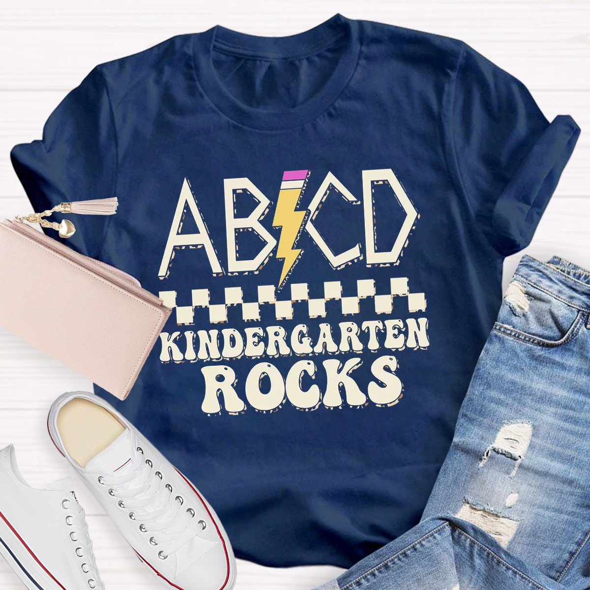 Abcd Kindergarten Rocks Teacher Shirt