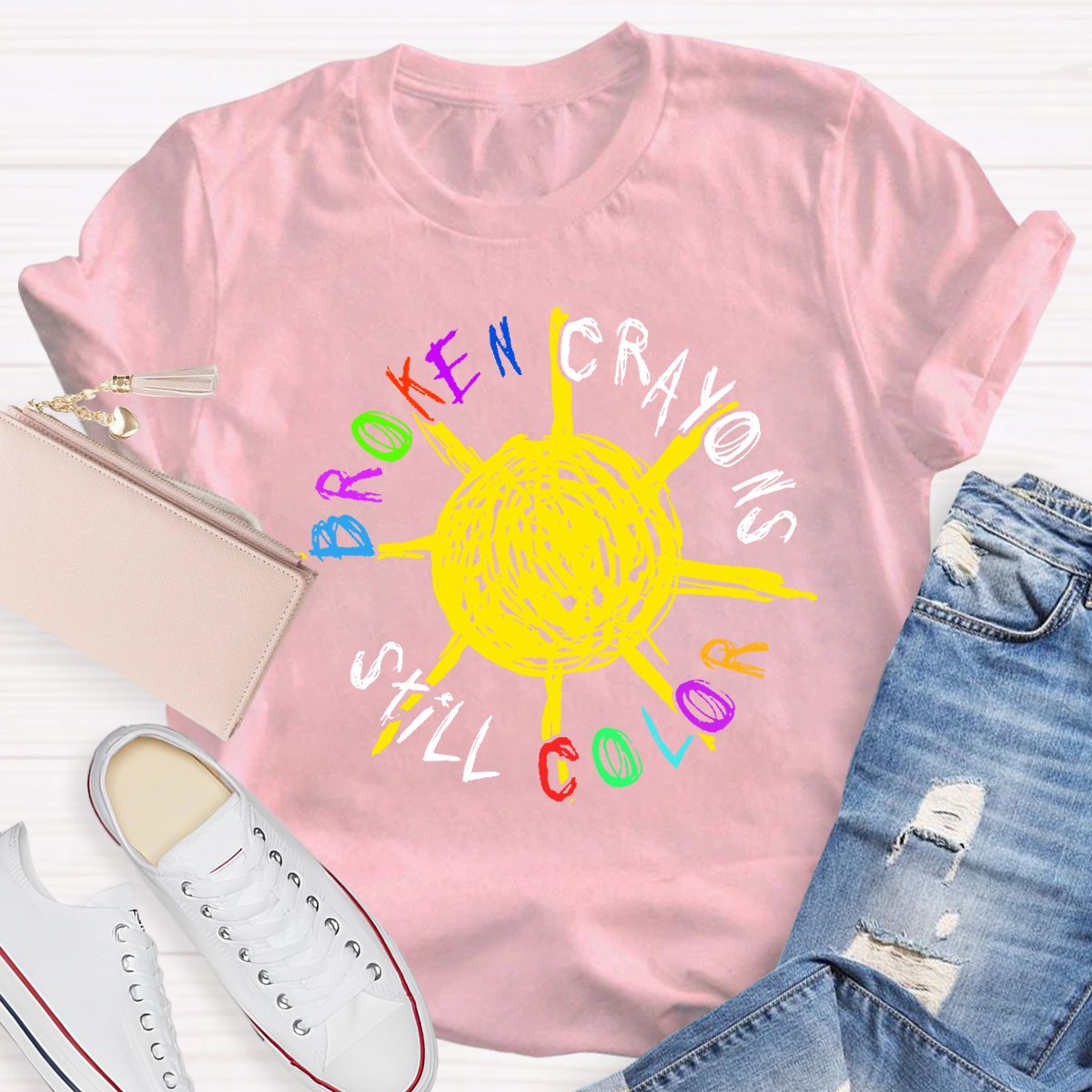 Broken Crayon Still Color Teacher Shirt