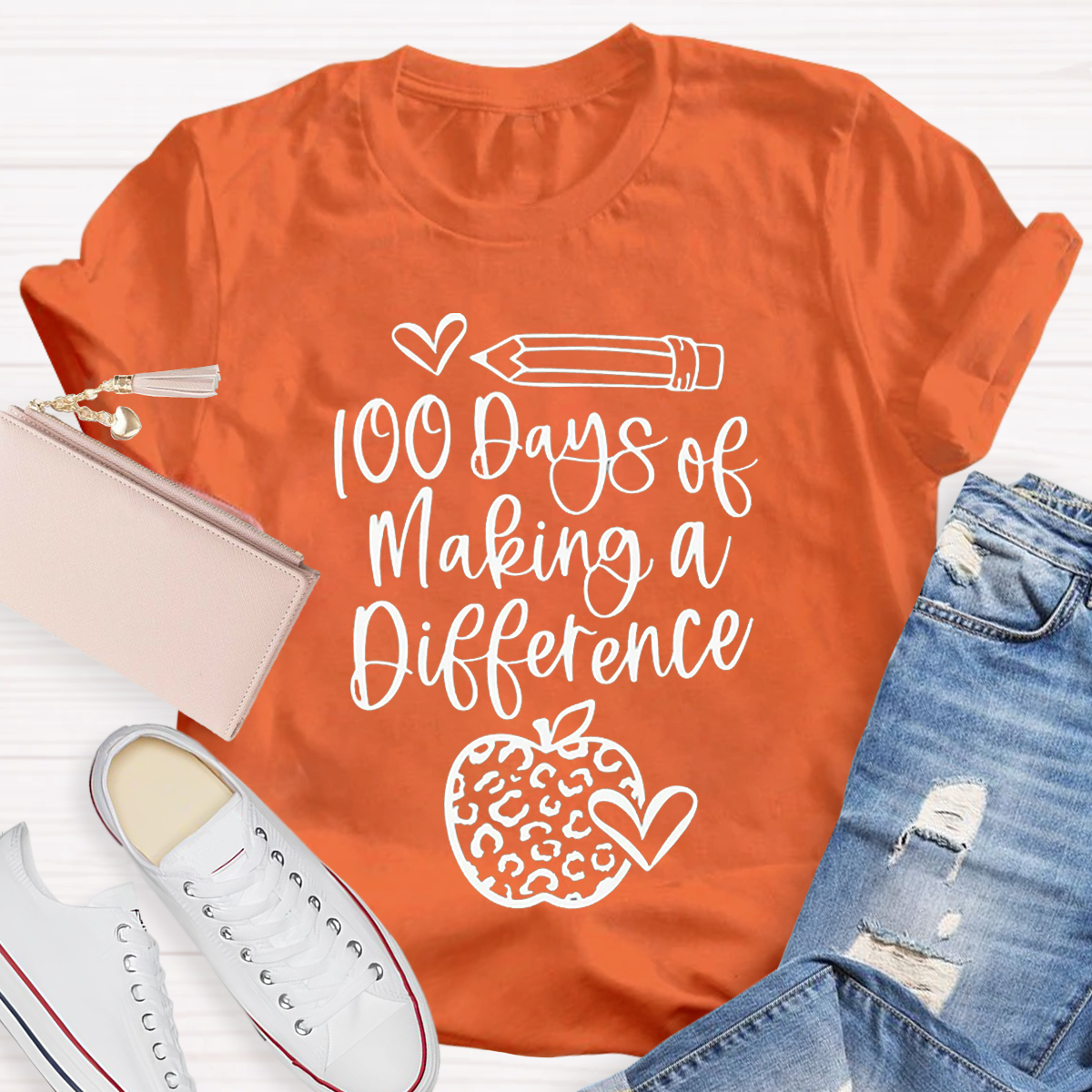 100 Days Of Making A Difference Teacher T-Shirt