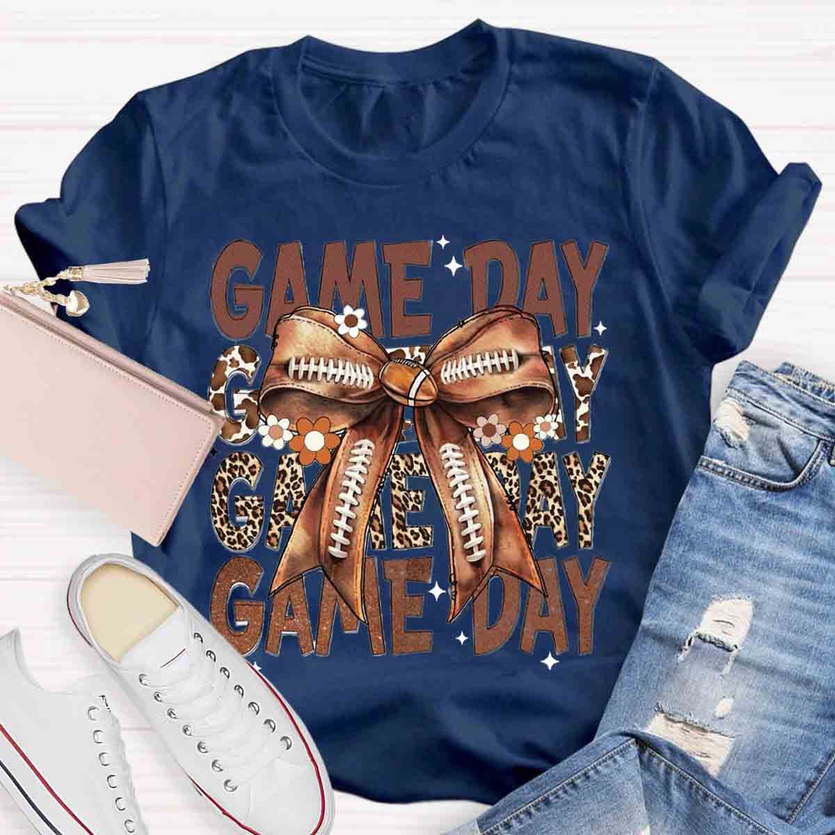 Game Day Football Bow T-Shirt