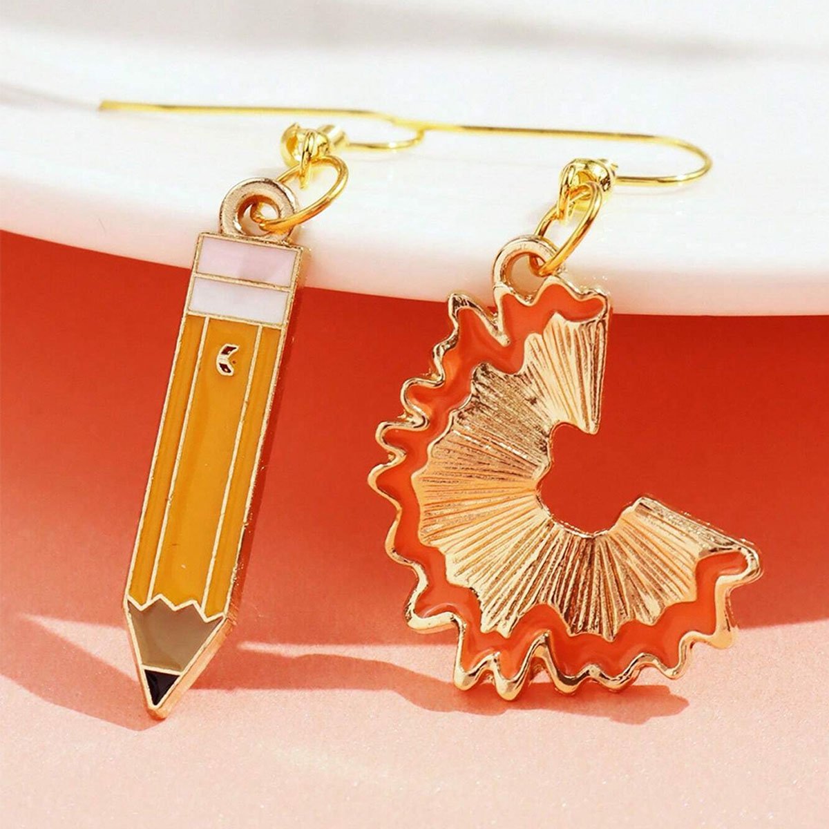 Asymmetric Pencil Measurement Drop Earrings