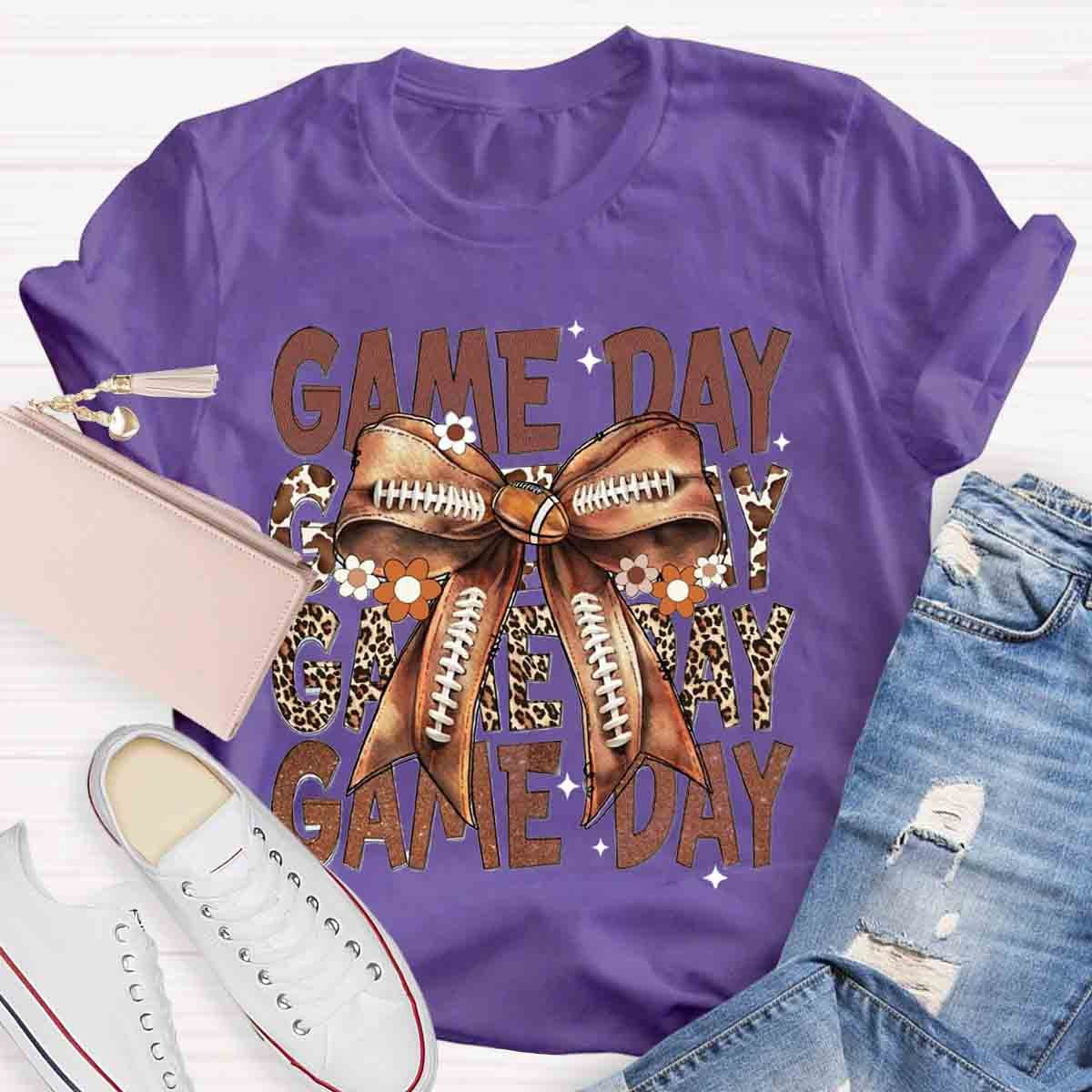 Game Day Football Bow T-Shirt