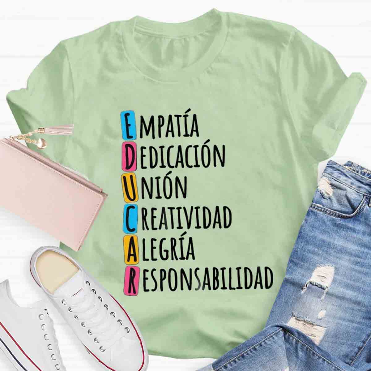 Educar Spanish Teacher Quote Spanish Teacher T-Shirt