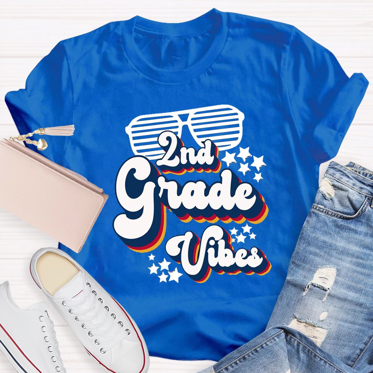 Personalized 2nd Grade VibesTeacher Shirt