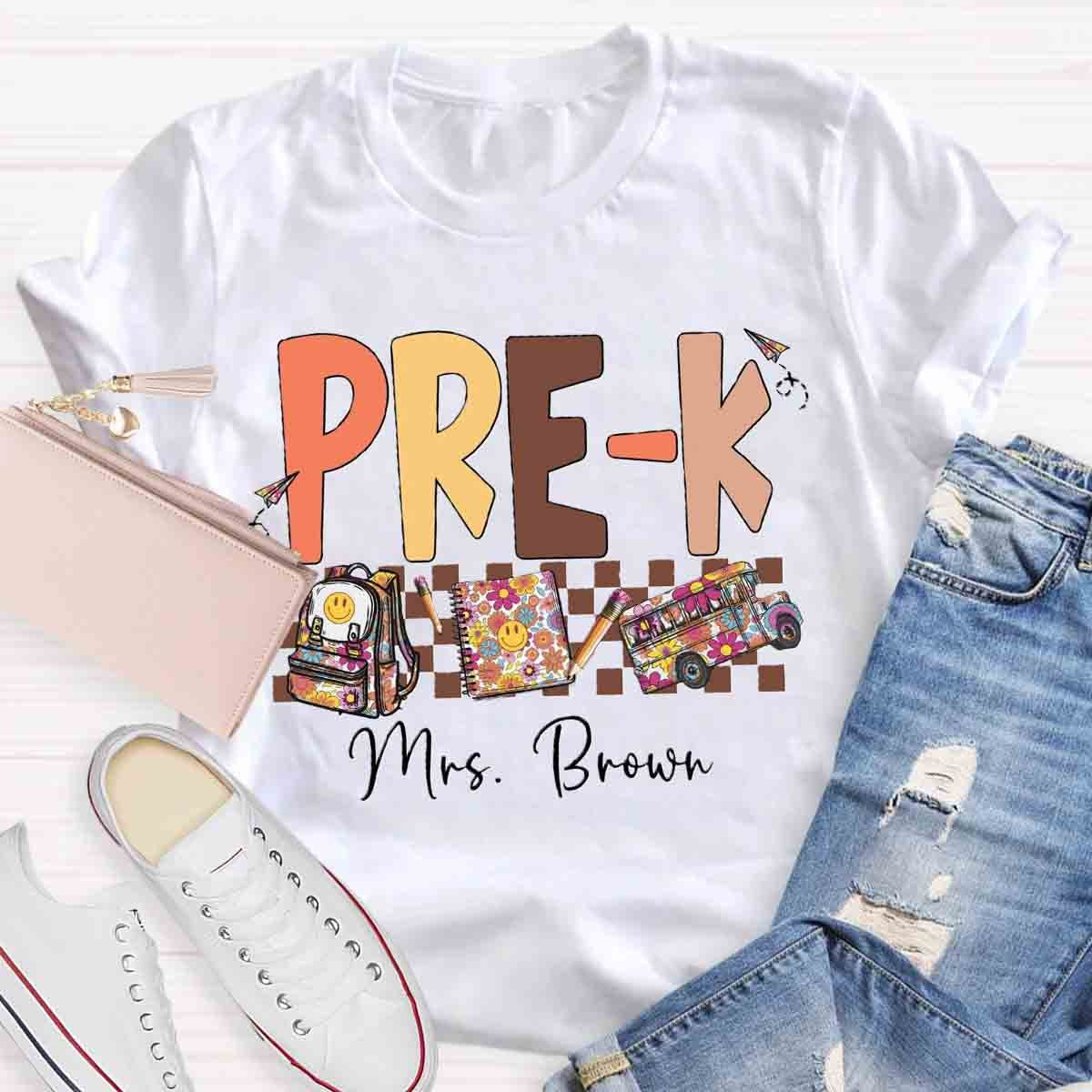 Personalized Name Pre-k Teachers Bag T-Shirt