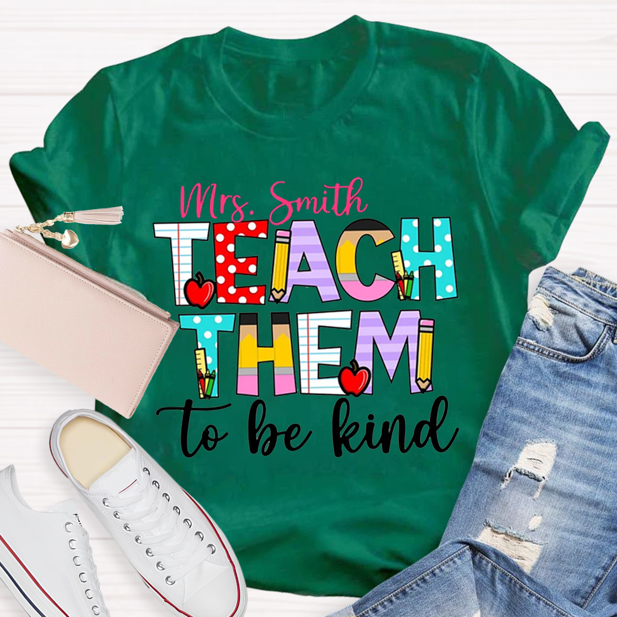 Personalized  Name Teach Them To Be Kind Shirt