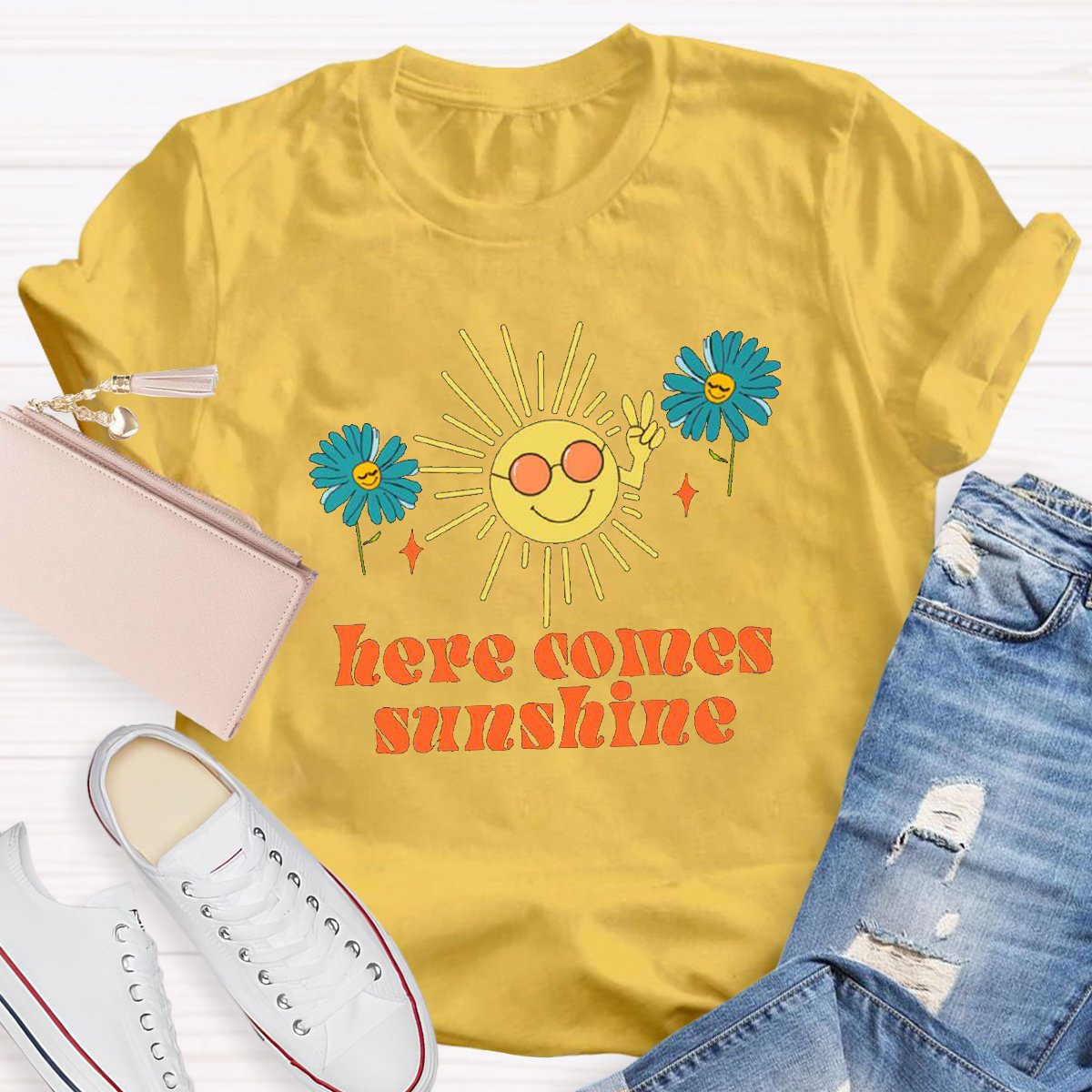 Here Comes Sunshine Teacher Shirt