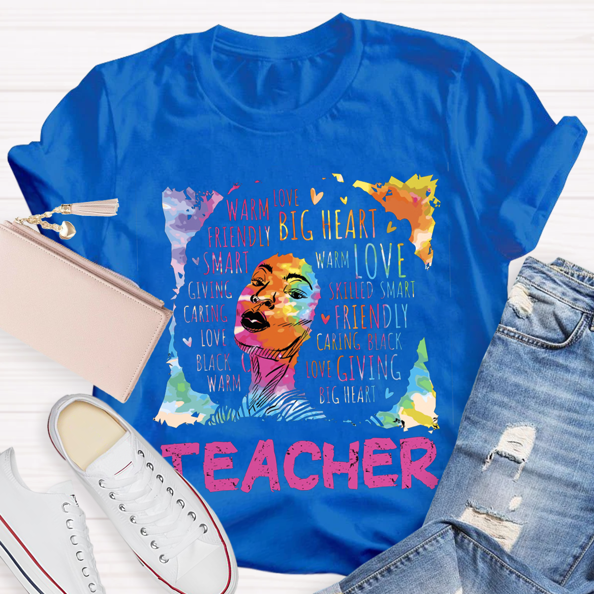 Crew Neck Black Teacher Casual T-Shirt