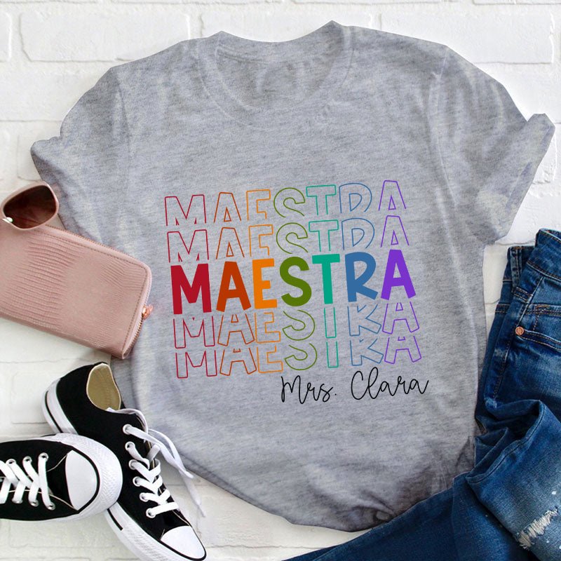 Personalized Colored Words Teacher T-Shirt