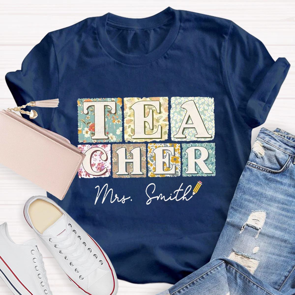 Personalized Your Name Teacher Loose T-Shirt