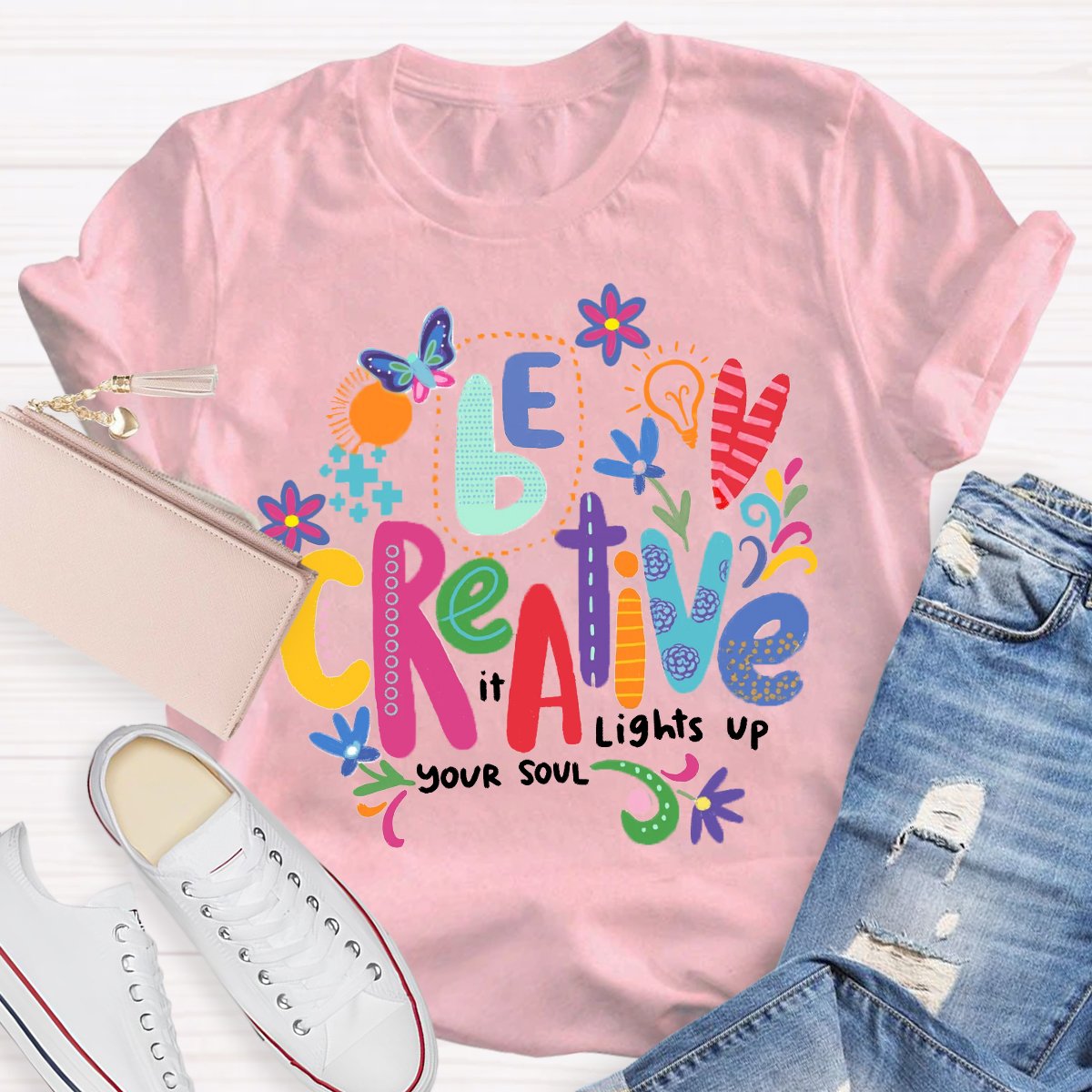 Be Creative Art Print Teachers T-Shirt