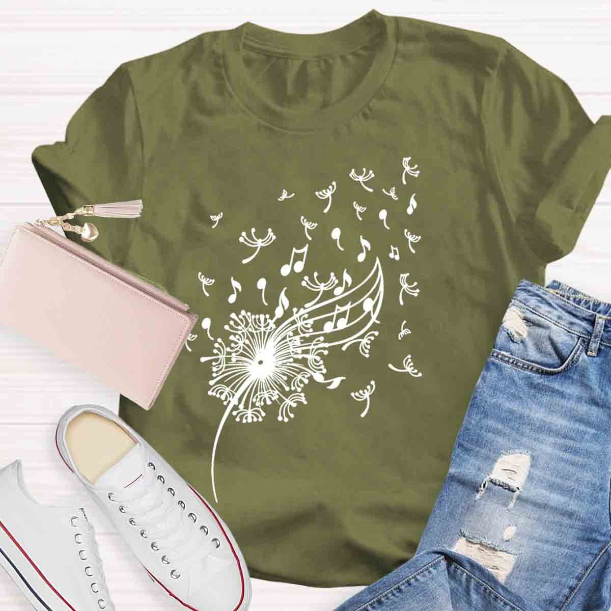 Dandelion Music Notes T-Shirt