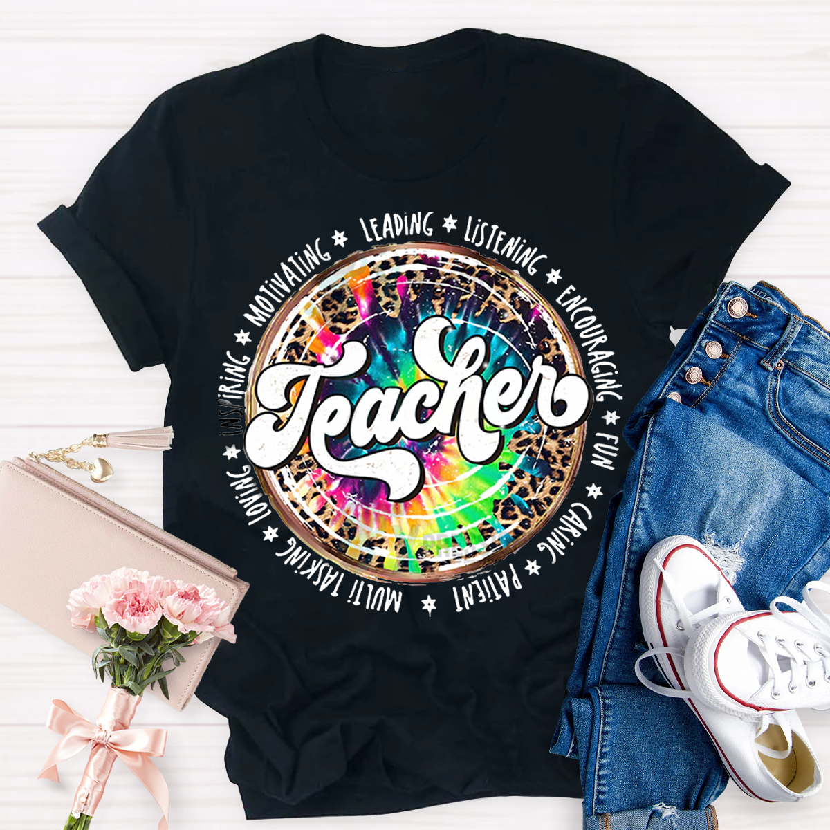 Teacher Sublimation Leopard Designs T-Shirt