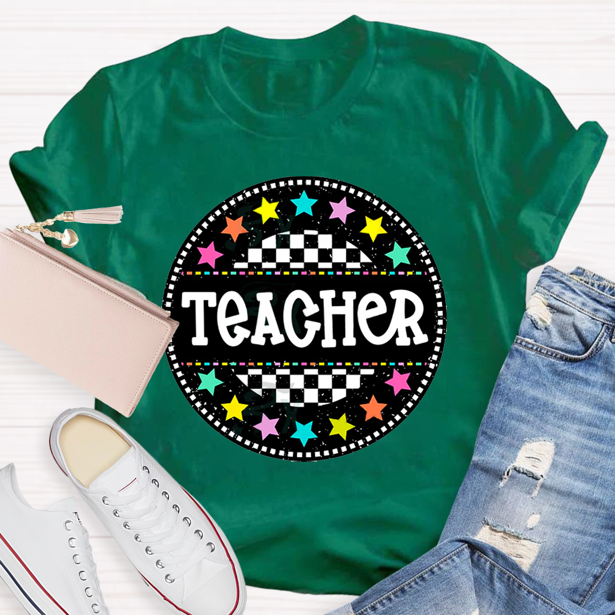 Circle Star Teacher T-Shirt