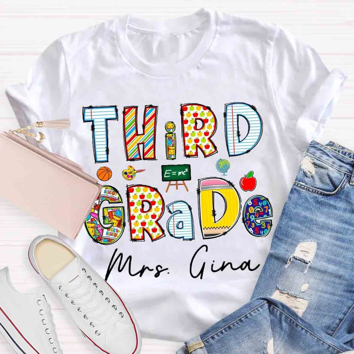 Personalized Grade And Name Teaching Aids T-Shirt