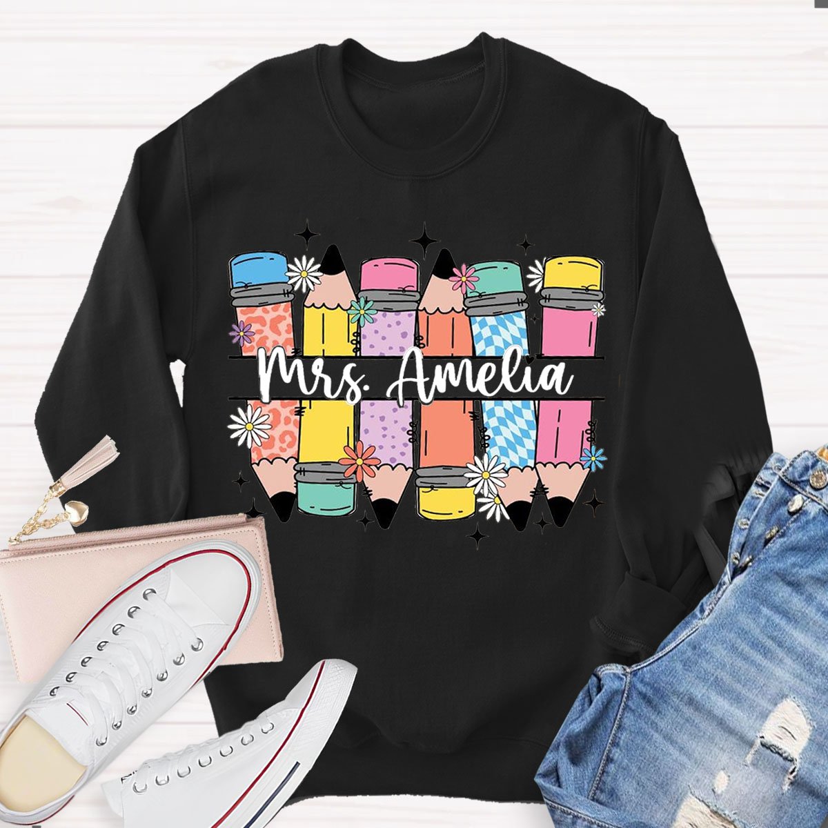 Personalized  Name Pencil Sweatshirt