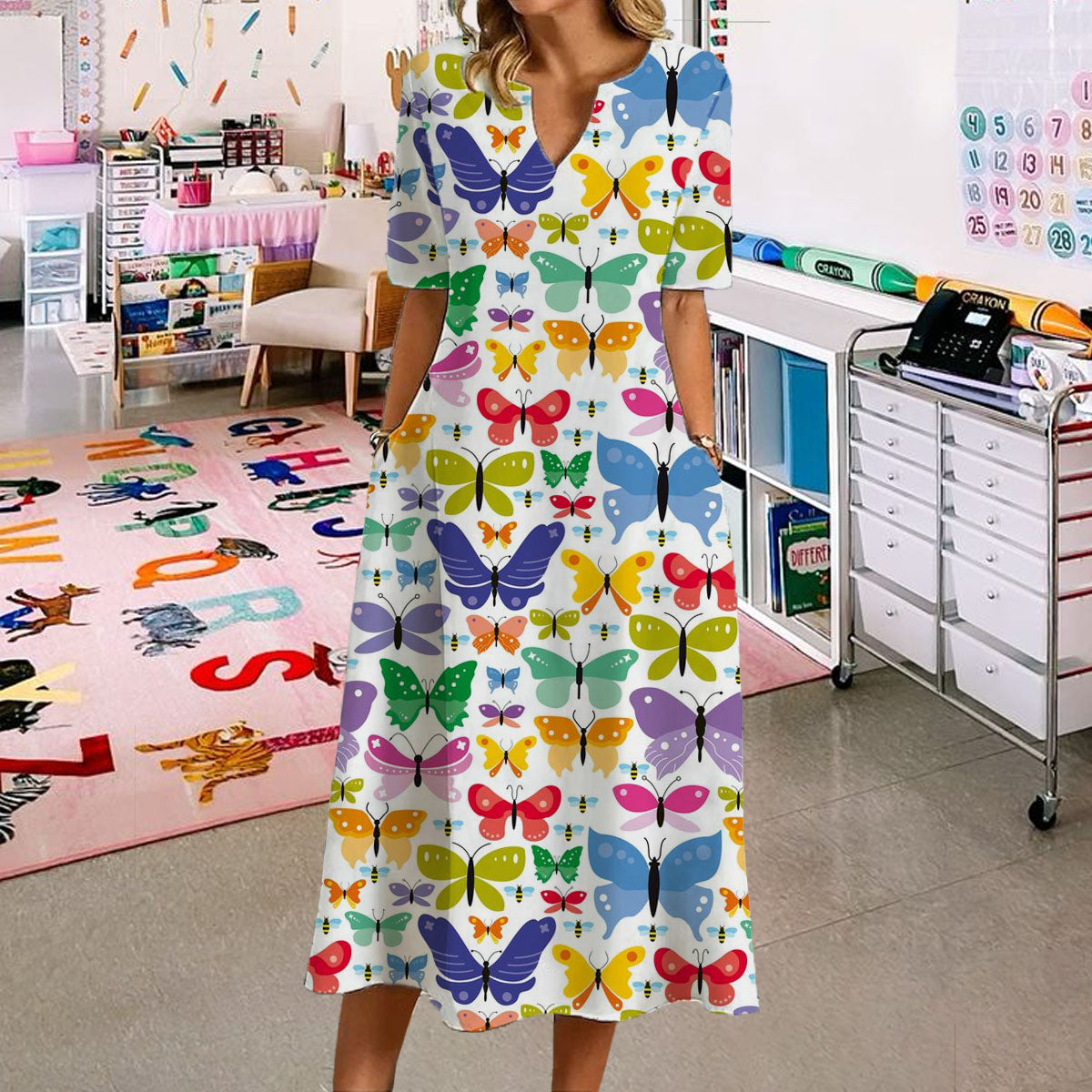 Simple Colorful Butterflies Dress