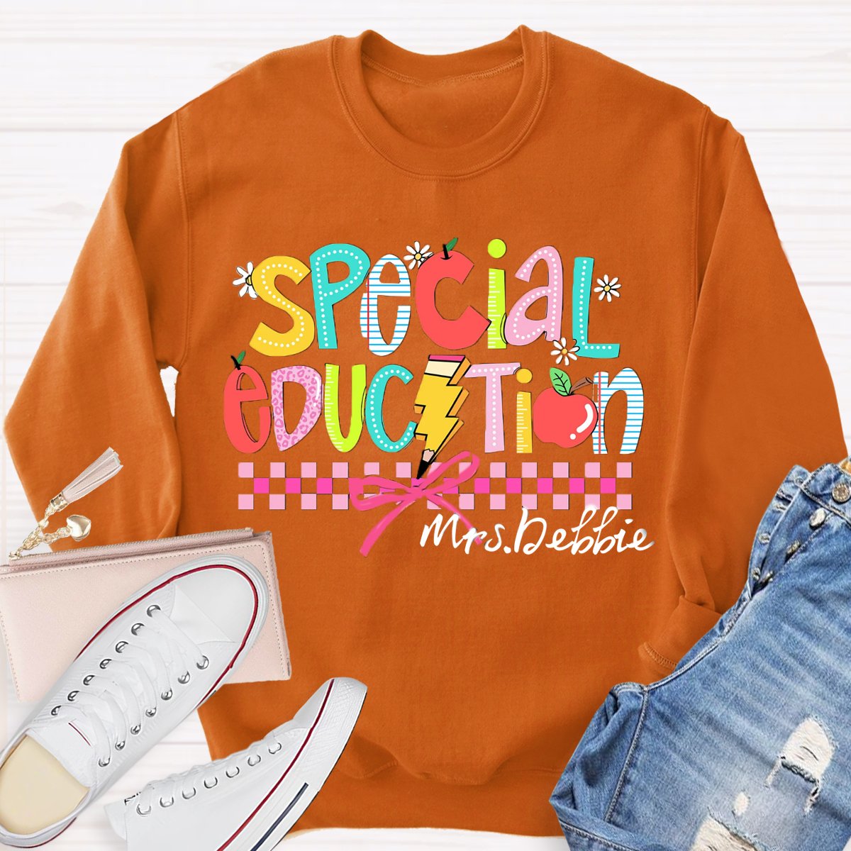 Personalized Name Special Education Teacher Sweatshirt