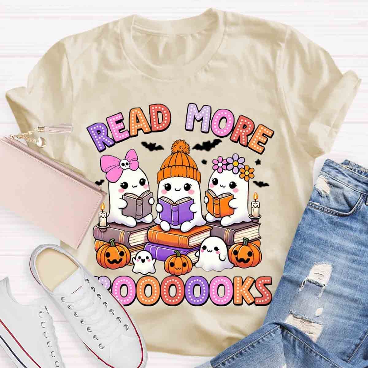 Read More Books Ghost Pumpkin Bookworm Shirt