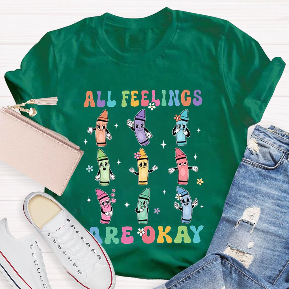 All Feelings Are Ok Crayon Shirt