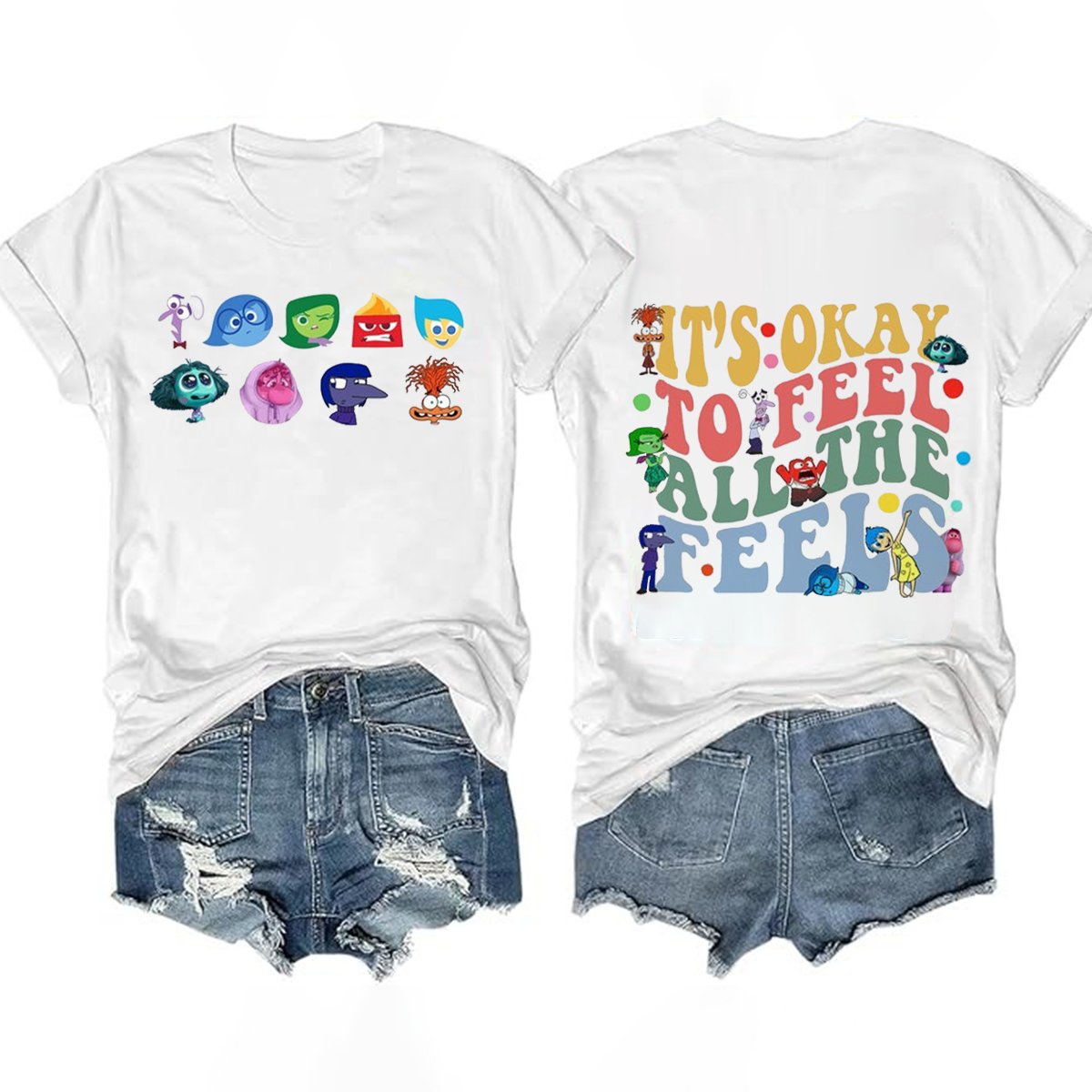 It's Okay To Feel All The Feels Double-Sided Teacher Shirt