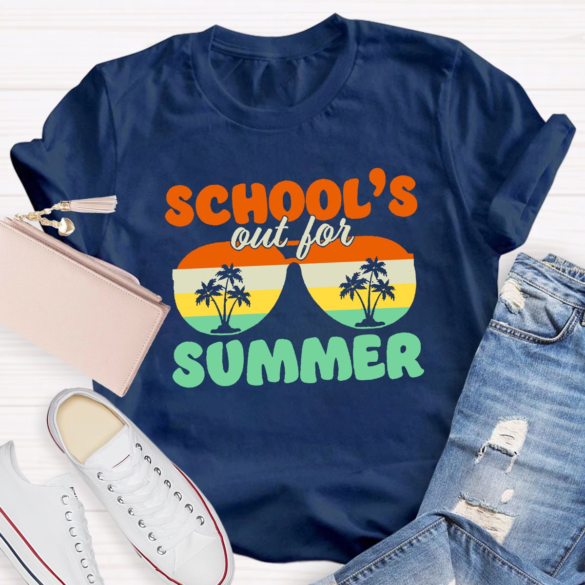 School's Out For Summer Teacher Graphic Tee Shirt