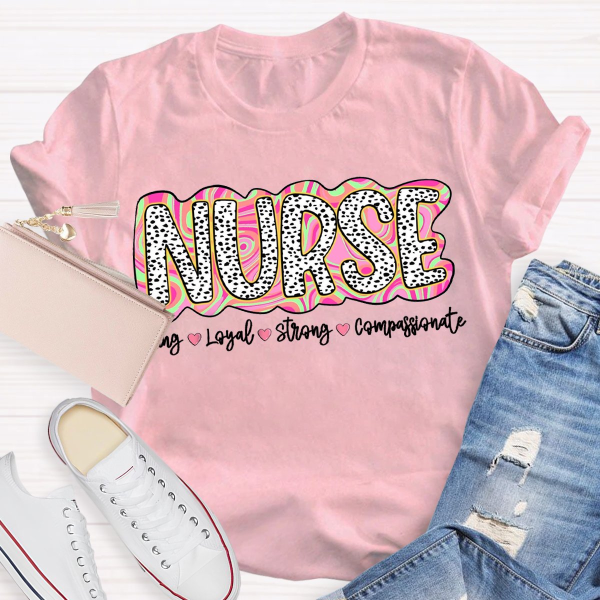 School Nurse Caring Loyal Strong Compassionate T-Shirt