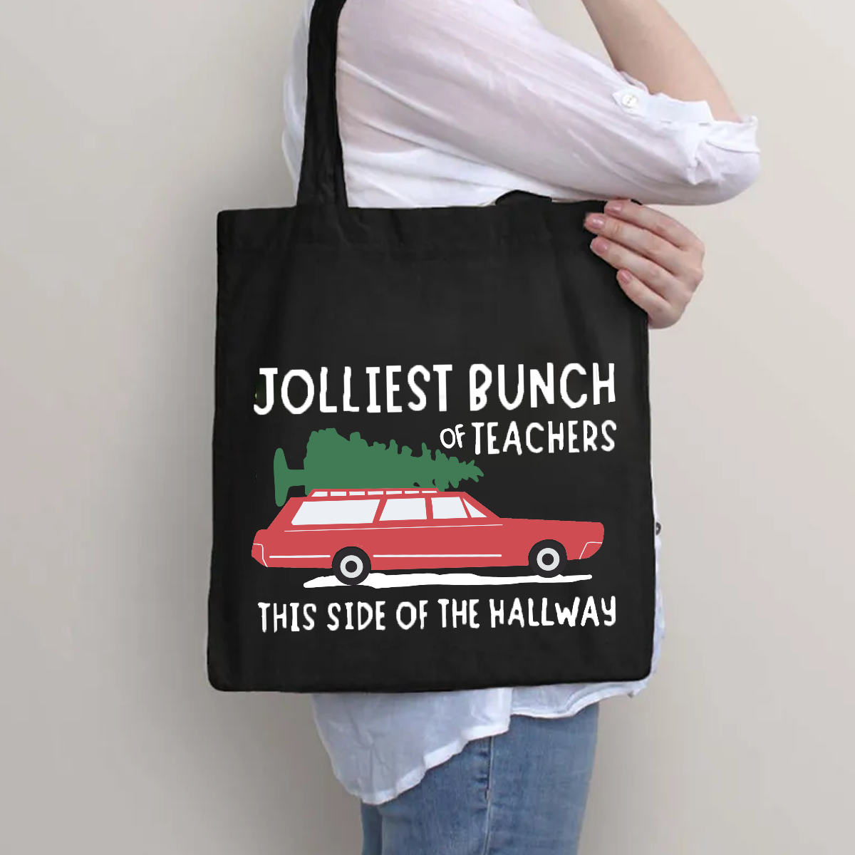 Jolliest Bunch Of Teachers This Side Of The Hallway Canvas Tote Bag