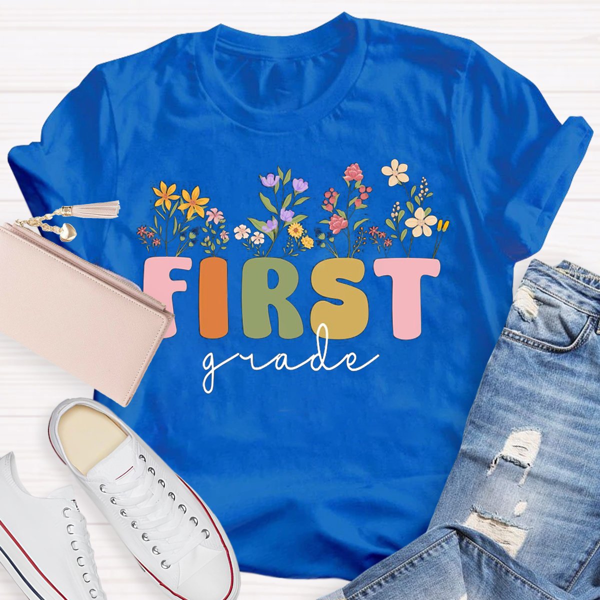 Personalized Grade Wild Flowers T-shirt