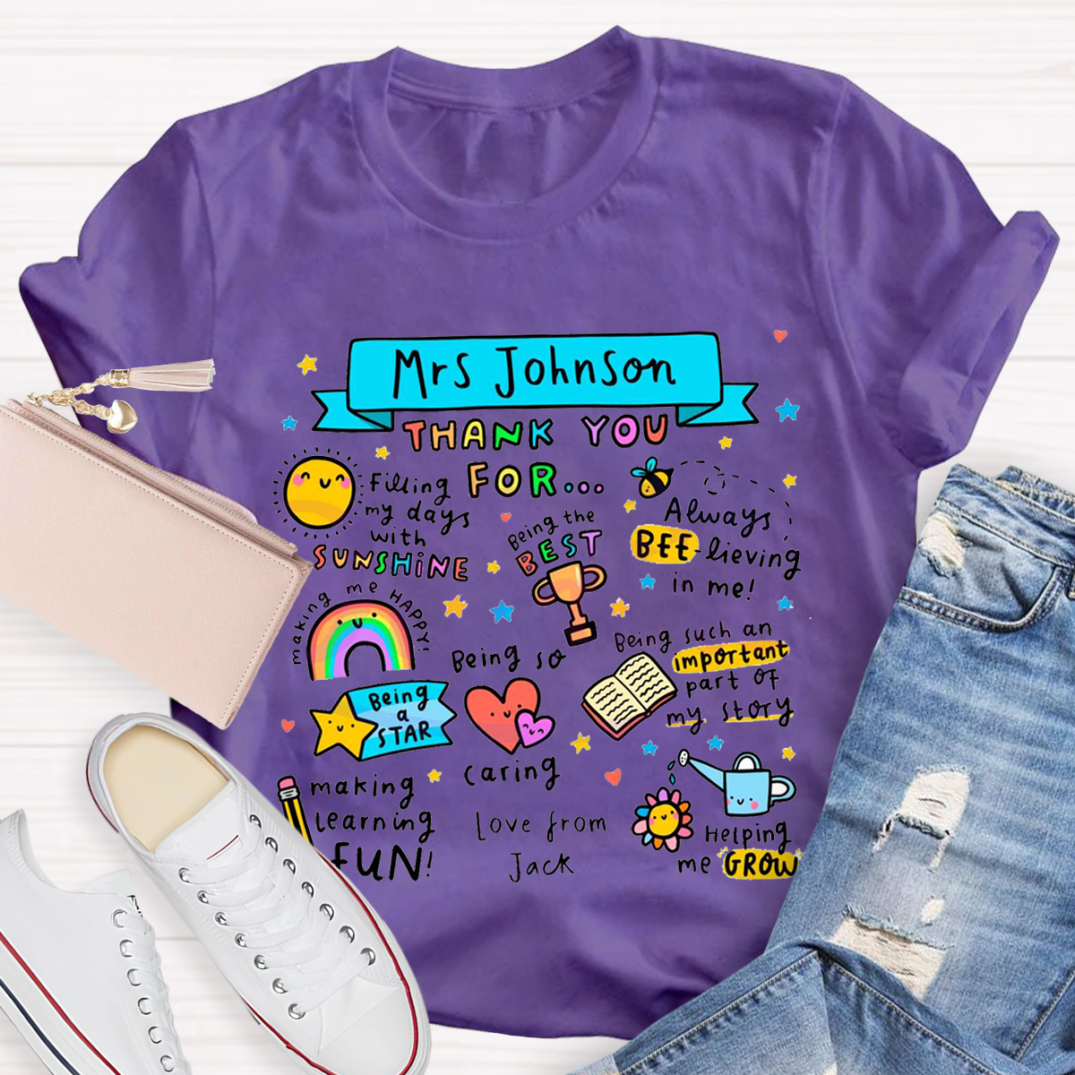 Personalized Your Name Making Learning Fun Teacher T-Shirt