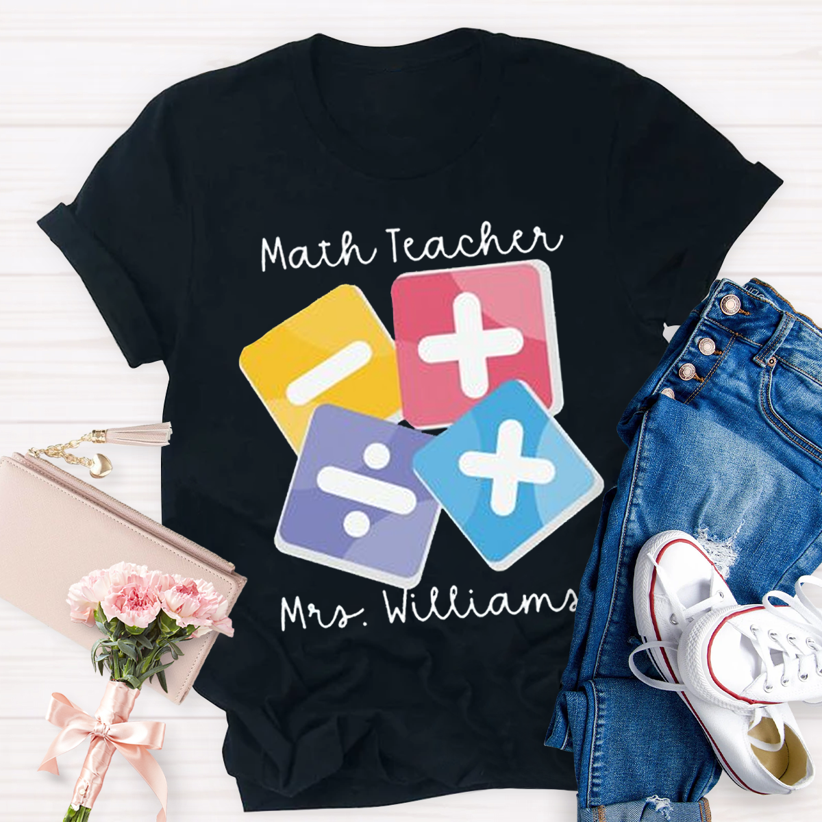 Personalized Name Funny Math Teachers T-Shirt