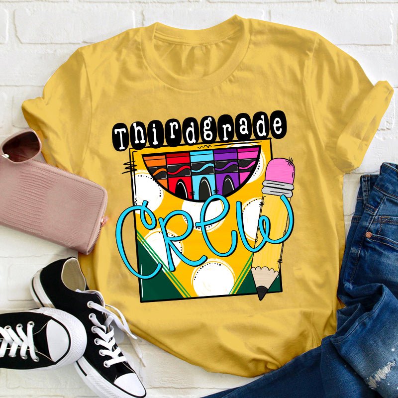 Personalized Grade A Box Of Colored Crayons Teacher T-Shirt